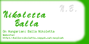 nikoletta balla business card